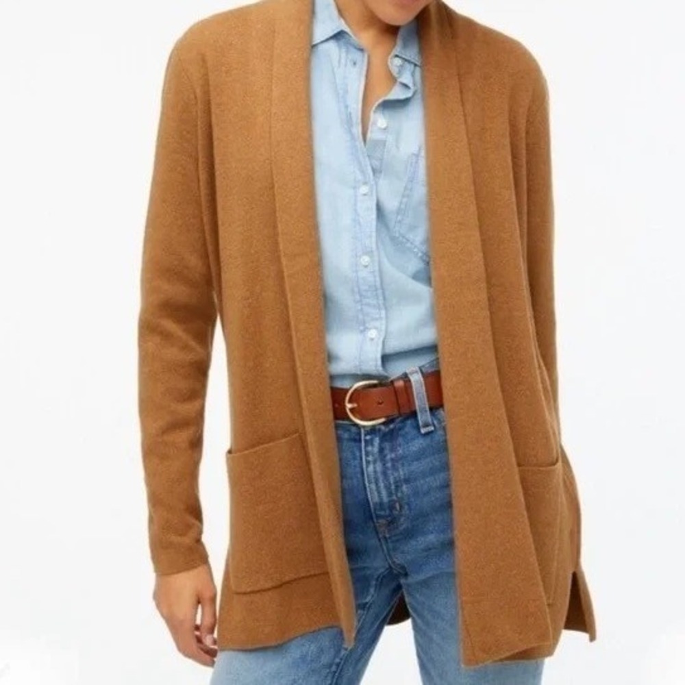 J. Crew Factory Women's Chelsea Sweater Blazer Size S Heathered Camel Classic